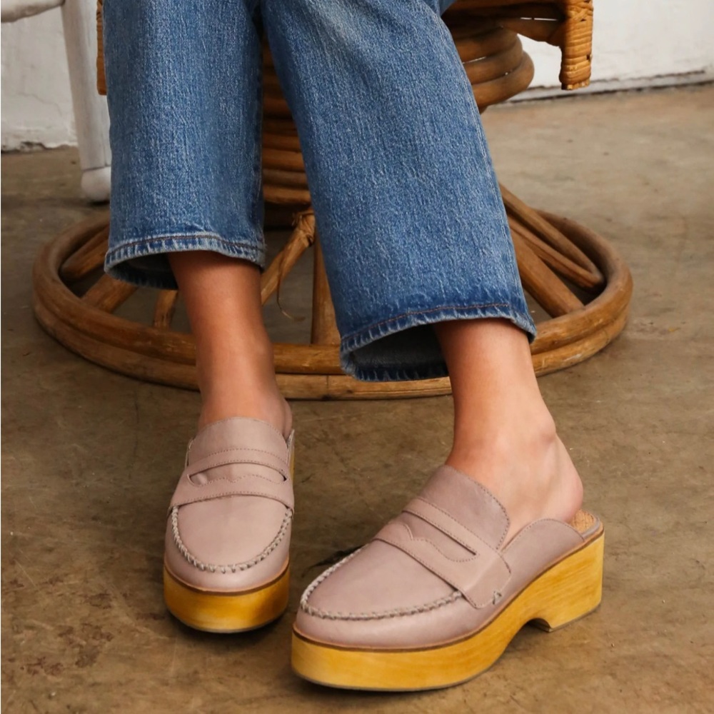 Wooden-Base Clogs - “Window Dove” Clog by Kelsi Dagger